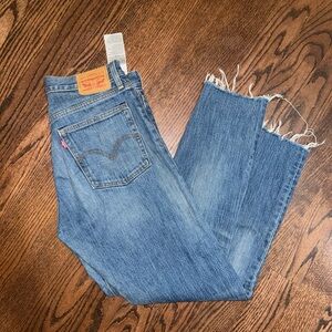 Levi's jeans with a straight leg and raw hem - 28